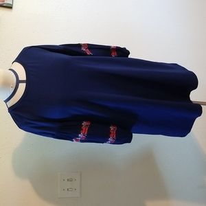 Alya Blue Dress with Embroidery Detail